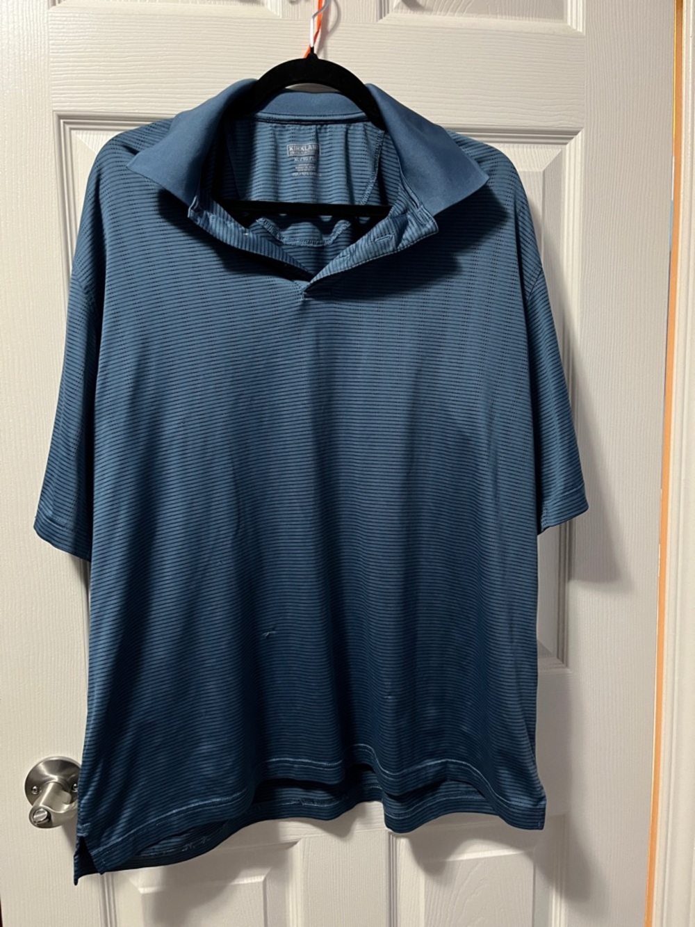 Men's Breathable Polo-Style Shirt Slate Blue Business Casual Office Wear